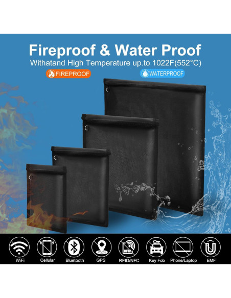 Paquete de 4 Bolsas Faraday EXLIFBAG Impermeables y Resistentes Paquete de 4 Bolsas Faraday EXLIFBAG Impermeables y Resistentes