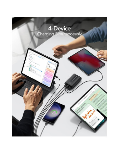 Banco de Energía VRURC 20000mAh Carga Rápida 4 Salidas Negro