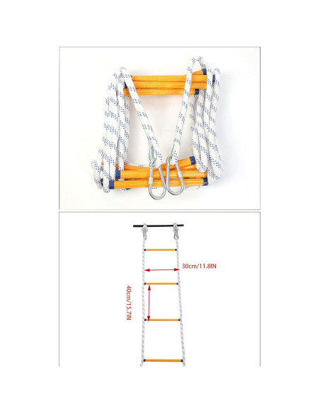 Escalera de Escape JFFLYIT 4m Antideslizante 3 Pasos Escalera de Escape JFFLYIT 4m Antideslizante 3 Pasos