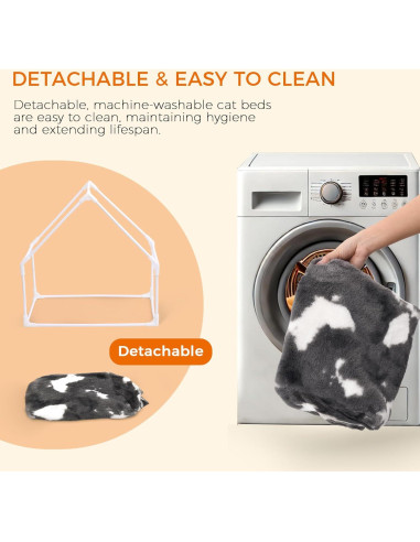 Casa Cueva para Gatos ComSaf - Refugio Lavable y Suave