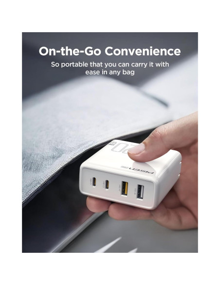 Cargador USB C PISEN 120W con 4 puertos y cable 1.83m Cargador USB C PISEN 120W con 4 puertos y cable 1.83m