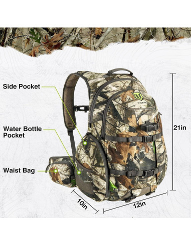 Mochila de Caza TIDEWE 35L Impermeable Next Camo G2