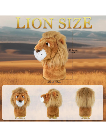 Cubierta de Golf LZFAN León para Driver Peluche Divertido Cubierta de Golf LZFAN León para Driver Peluche Divertido