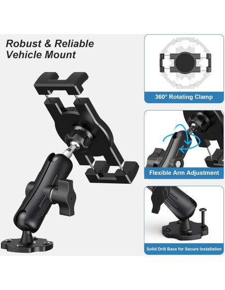 Soporte de Tableta Keuvirya K-ZZ17 para Camión 4.7-12.9" Soporte de Tableta Keuvirya K-ZZ17 para Camión 4.7-12.9"