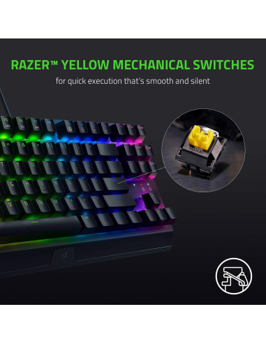Teclado Mecánico Razer BlackWidow V3 TKL - Interruptores Amarillos