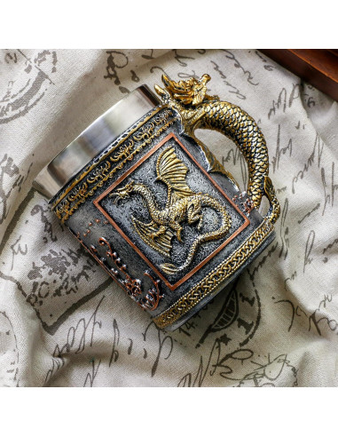 Taza de Dragón Dorado Alikiki - 0.45L de Acero Inoxidable