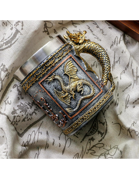 Taza de Dragón Dorado Alikiki - 0.45L de Acero Inoxidable Taza de Dragón Dorado Alikiki - 0.45L de Acero Inoxidable