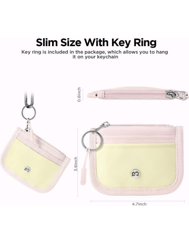 Billetera delgada Babysun con RFID y anillo para llaves
