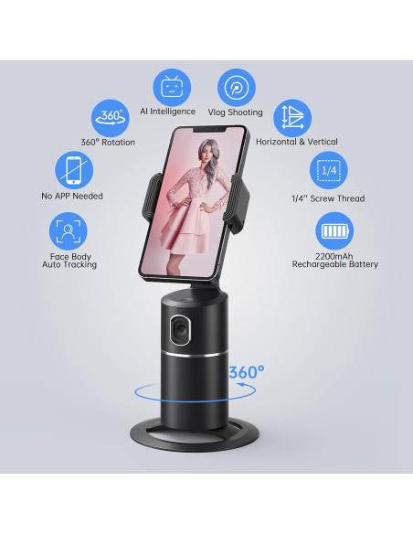 Soporte para Teléfono Camrola con Seguimiento Facial 360 Soporte para Teléfono Camrola con Seguimiento Facial 360