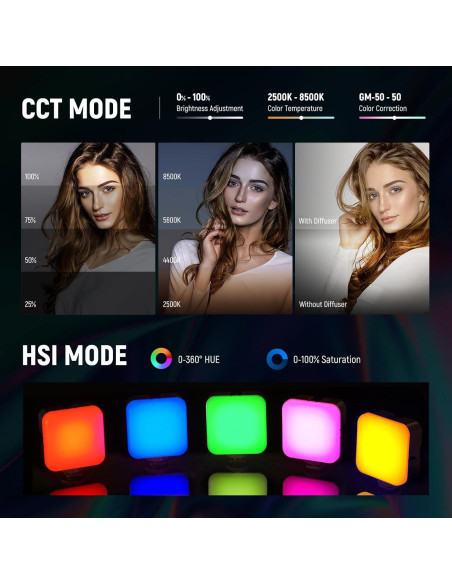 NEEWER RGB62 Luz de Video Magnética 2 Paquete Control APP NEEWER RGB62 Luz de Video Magnética 2 Paquete Control APP