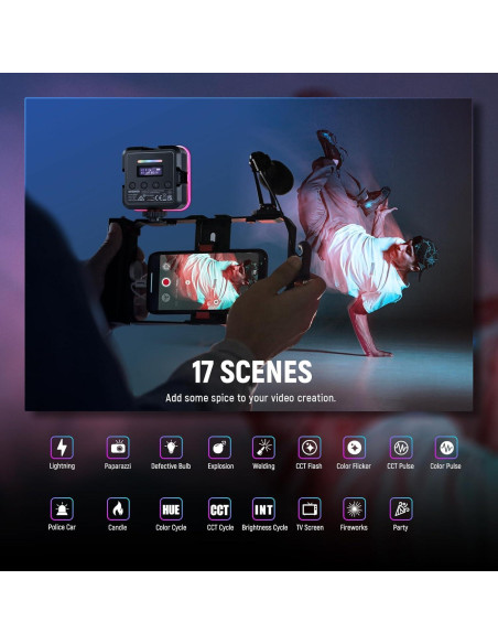 NEEWER RGB62 Luz de Video Magnética 2 Paquete Control APP NEEWER RGB62 Luz de Video Magnética 2 Paquete Control APP