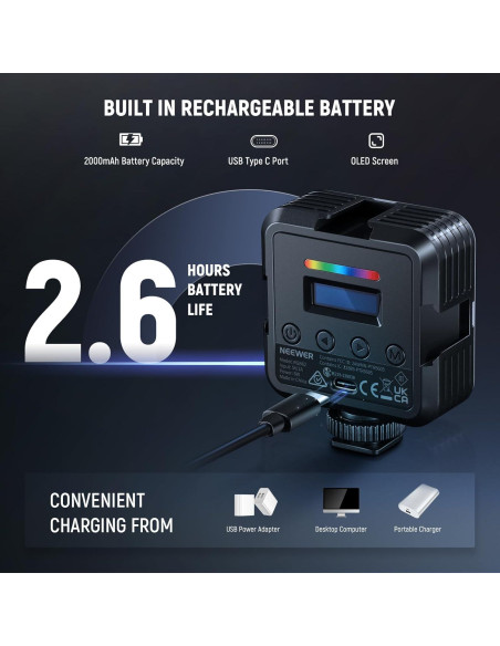 NEEWER RGB62 Luz de Video Magnética 2 Paquete Control APP NEEWER RGB62 Luz de Video Magnética 2 Paquete Control APP