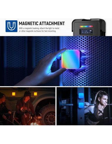 NEEWER RGB62 Luz de Video Magnética 2 Paquete Control APP