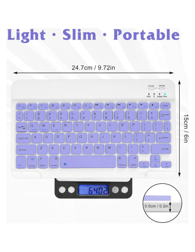 Teclado Bluetooth UrbanX KB030 Púrpura para Tablets y PC