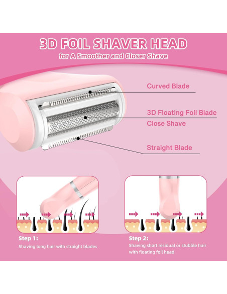 Afeitadora eléctrica WUFAYHD 3 en 1 para mujer rosa Afeitadora eléctrica WUFAYHD 3 en 1 para mujer rosa