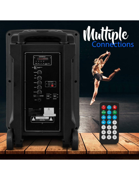 Altavoz PA portátil Pyle PPHP1244B 800W Bluetooth con luces LED Altavoz PA portátil Pyle PPHP1244B 800W Bluetooth con luces LED