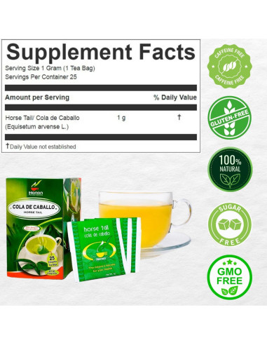 Té de Cola de Caballo Hanan - 25 Bolsitas 100% Natural Perú