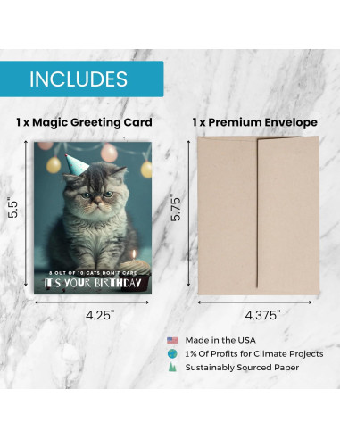Tarjeta de Cumpleaños Saludos Mágicos Gato Interactiva