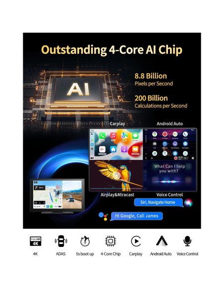 Pantalla Portátil 9" Imagebon CarPlay Android Auto 4K Pantalla Portátil 9" Imagebon CarPlay Android Auto 4K