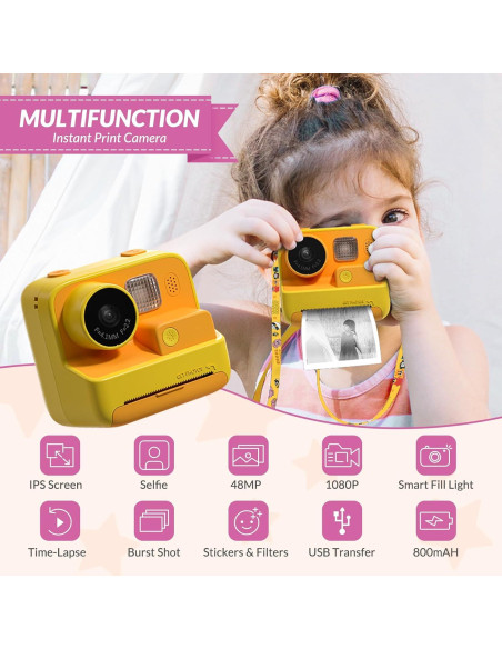 Cámara Instantánea Mafiti K27 para Niños 48MP Video 1080P Cámara Instantánea Mafiti K27 para Niños 48MP Video 1080P