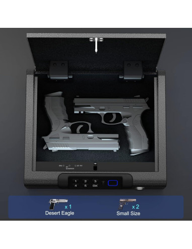 Caja Fuerte Biométrica BILLCONCH para 2 Pistolas Negra