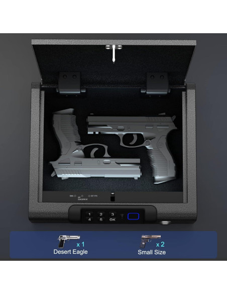 Caja Fuerte Biométrica BILLCONCH para 2 Pistolas Negra Caja Fuerte Biométrica BILLCONCH para 2 Pistolas Negra
