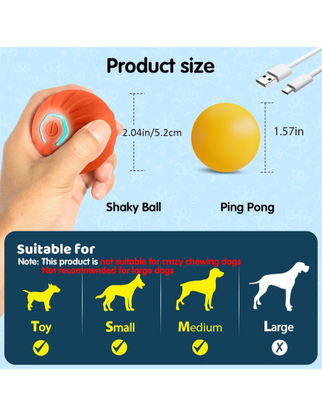 Pelota Temblorosa para Perros Huooerpthuore Azul LED Pelota Temblorosa para Perros Huooerpthuore Azul LED