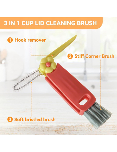 Juego de cepillos de limpieza Nodirz 3 en 1 para cocina Juego de cepillos de limpieza Nodirz 3 en 1 para cocina
