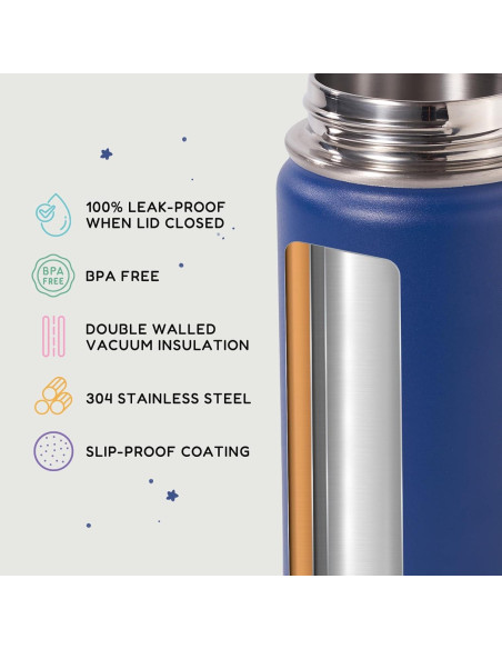 Botella de Agua Aislada Kerilyn 350ml para Niños Azul Botella de Agua Aislada Kerilyn 350ml para Niños Azul