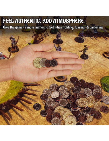 Juego de Monedas de Metal CZYY con Bolsa de Cuero - RPG Juego de Monedas de Metal CZYY con Bolsa de Cuero - RPG