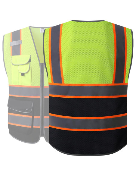 Chaleco de Seguridad JKSafety XL Alta Visibilidad 9 Bolsillos Chaleco de Seguridad JKSafety XL Alta Visibilidad 9 Bolsillos