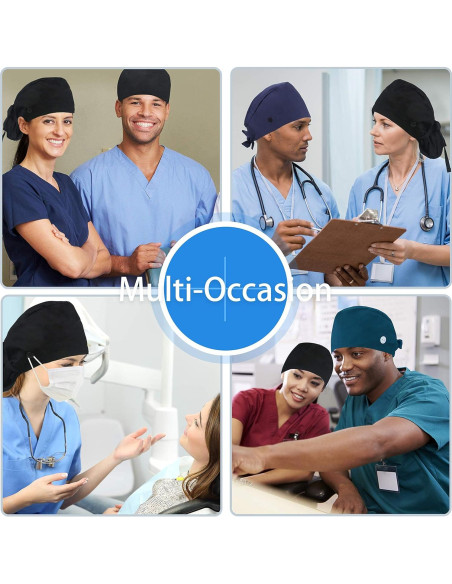 Gorro de Trabajo Ajustable Algodón con Botón y Banda Absorbente Gorro de Trabajo Ajustable Algodón con Botón y Banda Absorbente