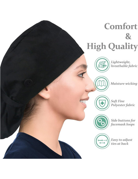 Gorro de Trabajo Ajustable Algodón con Botón y Banda Absorbente Gorro de Trabajo Ajustable Algodón con Botón y Banda Absorbente