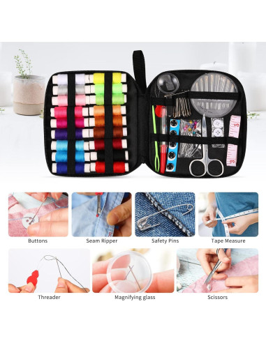 Kit de Costura Marcoon 85 Piezas con Tijeras y Hilo