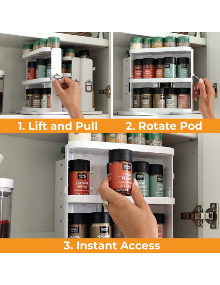 Organizador de Especias Cabinet Caddy SNAP! 3 Estantes Ajustables Organizador de Especias Cabinet Caddy SNAP! 3 Estantes Ajustables