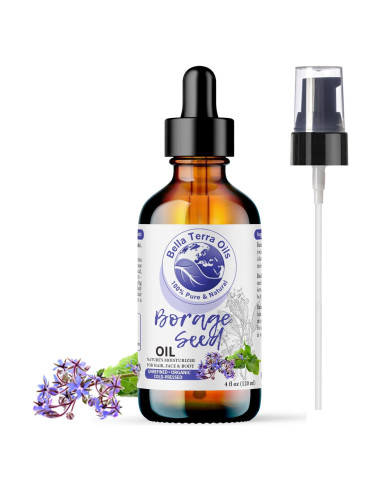 Aceite de Semilla de Borraja Orgánico Bella Terra 118ml - Rico en GLA