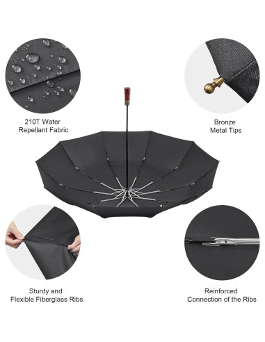 Paraguas de Golf G4Free Grande Plegable 137 cm Automático
