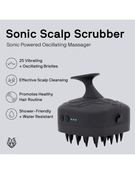 Cepillo Masajeador Sonic Black Wolf - Exfoliador Cabello Negro Cepillo Masajeador Sonic Black Wolf - Exfoliador Cabello Negro