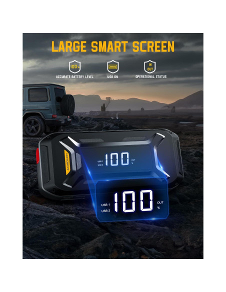Arrancador de Coche Acmount P120 5000A 12V Pantalla LCD Arrancador de Coche Acmount P120 5000A 12V Pantalla LCD