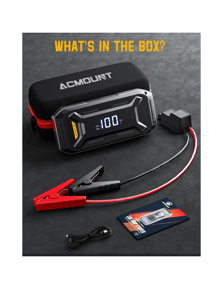 Arrancador de Coche Acmount P120 5000A 12V Pantalla LCD Arrancador de Coche Acmount P120 5000A 12V Pantalla LCD