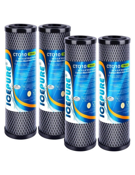 Filtro de Agua ICEPURE CTO10 4 Unidades 10" x 2.5" Carbono Filtro de Agua ICEPURE CTO10 4 Unidades 10" x 2.5" Carbono