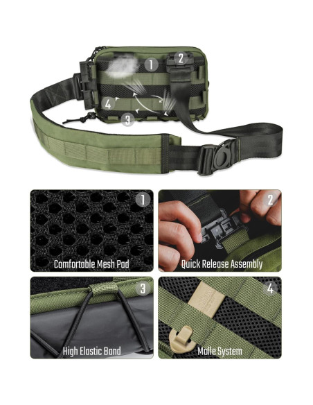 Mochila Cruzada TACTICAL GEEK Nylon 34L Resistente al Agua Mochila Cruzada TACTICAL GEEK Nylon 34L Resistente al Agua
