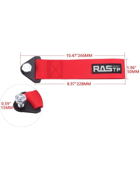Correa de Remolque RASTP RS-TD001 Rojo 2994 kg Resistencia Correa de Remolque RASTP RS-TD001 Rojo 2994 kg Resistencia