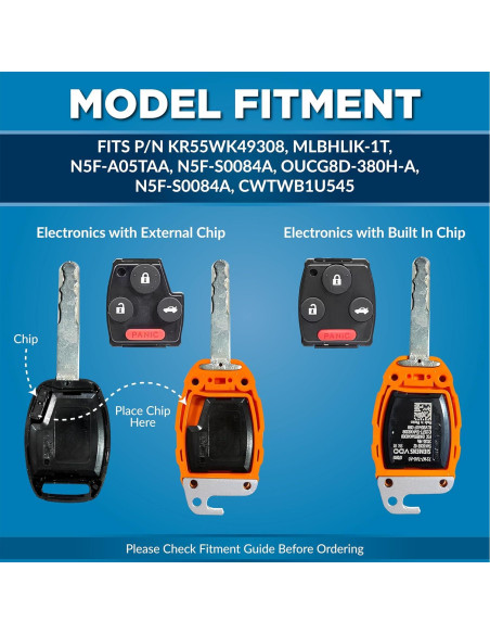 Funda de Llave Honda Dubbs HKF Naranja Brillante 3 Botones Funda de Llave Honda Dubbs HKF Naranja Brillante 3 Botones