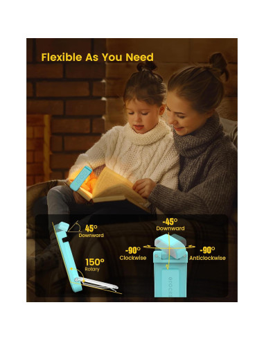 Luz de Lectura Glocusent Recargable USB 5 Brillos 3 Colores