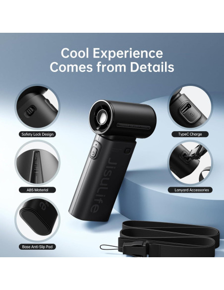 Ventilador Portátil JISULIFE Life9, 5 Velocidades, 5000mAh Ventilador Portátil JISULIFE Life9, 5 Velocidades, 5000mAh