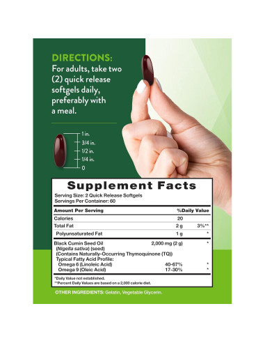 Aceite de Semilla de Comino Negro Nature's Truth 2000mg 120 Gelatinas