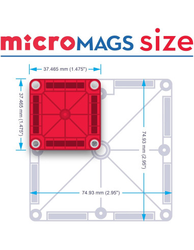 MAGNA-TILES microMAGS Set Deluxe 70 Piezas Magnéticas