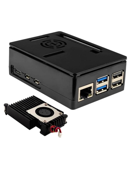 Caja ABS con disipador activo para Raspberry Pi 5 - WEIYIXING Caja ABS con disipador activo para Raspberry Pi 5 - WEIYIXING