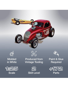 Kit de Modelo AMT Fiat Double Dragster 1:25 172 Piezas 2